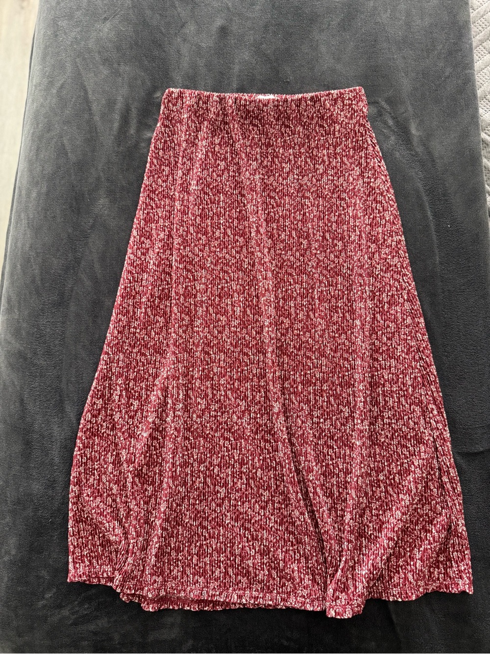 Women's Marled Red Knit A-Line Skirt